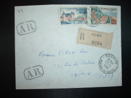 LR AR TP LE TOUQUET 1,00 + SULLY SUR LOIRE 0,45 OBL.23-1-1964 SAUMUR MAINE ET LOIRE (49) - Tarifs Postaux