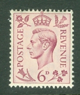 G.B.: 1937/47   KGVI    SG470    6d   Purple    MNH - Nuovi