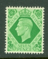 G.B.: 1937/47   KGVI    SG471    7d   Emerald-green    MNH - Nuovi