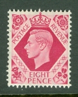 G.B.: 1937/47   KGVI    SG472    8d   Bright Carmine    MNH - Unused Stamps