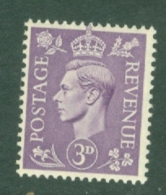 G.B.: 1941/42   KGVI    SG490   3d   Pale Violet    MNH - Nuovi