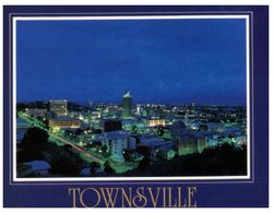 (795) Australia - QLD  - Townsville At Night  (with Stamp At Back Of Card) - Townsville