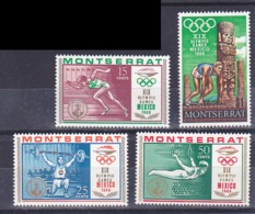 Tmbres De Montserrat Jeux Olympique De Mexico 1968 Y&T N°199 / 202 MNH ** - Verano 1968: México