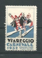 MARCA DA BOLLO/REVENUE  - ERINNOFILO - VIAREGGIO CARNEVALE  1932 - Fiume & Kupa