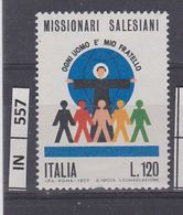 ITALIA REPUBBLICA, 1977	Missioni Salesiane L. 120 Nuovo - 1971-80:  Nuovi