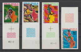 CONGO  IMPERF / NON DENT  SPORTS  FOOTBALL-CYCLE ..  1976  Complete Set **MNH   Réf  2145 X - Unused Stamps