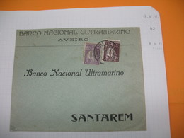 Portugal  Lettre  Perforé Perfin  Perfurado    :  BNV 45 De Aveiro   Banco Nacional Ultremarino - Sonstige & Ohne Zuordnung