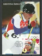 Estland Estonia 2006 Torino Turin Winter Olympic Gold Medal Kristina Šmigun Maxi Card Ski - Winter 2006: Torino