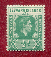 Leeward Islands 1938-1951 GVI ½d Green MH - Leeward  Islands