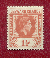 Leeward Islands 1938-1951 GVI 1½d Brown MH - Leeward  Islands