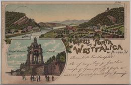 Gruss Aus Porta Westfalica Bei Minden I./W. - Lithographie - Porta Westfalica