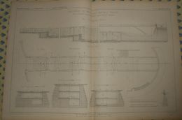 Plan De L'abaissement Du Canal Saint Martin. Ecluses. 1861 - Obras Públicas