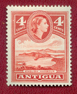 Antigua 1953-1962 4c Red English Harbour MH - 1858-1960 Crown Colony