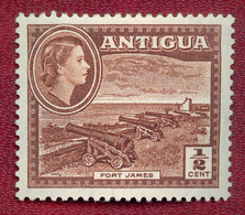 Antigua 1953-1962 ½c Brown Fort James MH - 1858-1960 Kronenkolonie