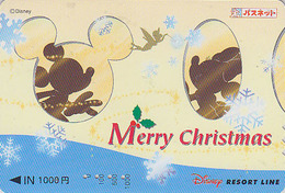 Carte Prépayée Japon - DISNEY RESORT LINE - MCKEY MINNIE CLOCHETTE NOEL - CHRISTMAS TINKERBELL Japan Prepaid Card - Disney