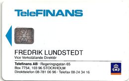 Sweden - Telia - Fredrik Lundstedt (Unofficial Business Card) 10U, SC6, 1992, 100ex, Mint (check Photos) - Schweden