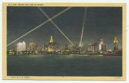 MIAMI SKYLINE AT NIGHT 1947  VIAGGIATA FP - Miami
