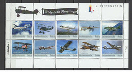 Liechtenstein 2017 - Historical Aeroplanes - 8th Official Collection Sheet Mnh - Neufs