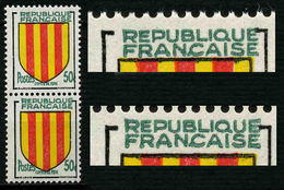FRANCE - VARIETE - YT 1044 ** - BLASON COMTE DE FOIX - REPUBLIQUE FRANCAISE DECALE - TIMBRE NEUF ** TENANT A NORMAL - Unused Stamps