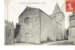 Cpa Villeneuve La Comtesse L église Année 1907 - Other & Unclassified