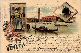 CPA Italie Italia Gruss Litho Circulé En 1899 Venise Voir Scan Du Dos - Otros & Sin Clasificación