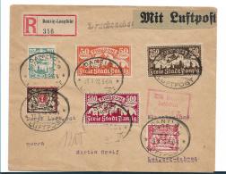 Dzg063 / Brief, Danzig Luftpost 1923, Mi.Nr. 133, 134, 136, 137, 145, 152 Nach Leipzig - Cartas & Documentos