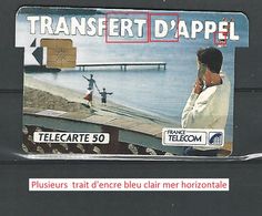 VARIÉTÉS FRANCE TÉLÉCARTE OPÉRATEUR TELECOM 10 / 92 TRANSFERT D'APPEL 50 U F275f GEM1A UTILISÉE - Variëteiten