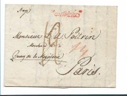 AV089  ÖSTERREICH - / STEYR 1810 D´Austriches, Roter Einzeiler Nach Paris Mit Textinhalt - ...-1850 Prephilately