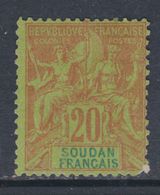 Soudan  N° 9 (.)  Type Groupe : 20 C. Brique Sur Vert  Neuf Sans Gomme Sinon TB - Unused Stamps