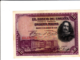 Lot De 3 Billets : 50, 25 Et Una Peseta En état Voir Scans - 1-2-5-25 Pesetas