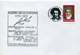 29455  Romania, Special Postmark 1992  Ludwig Van Beethoven Sibiu - Musik