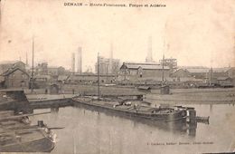 Denain - Hauts-Fourneaux. Forges Et Aciéries (animée, Batellerie, Cacheux..Etat, Adhésif Au Dos) - Houseboats