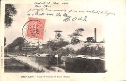 Denain - Canal De L'Escaut Et Fosse L'Enclos (animée, Batellerie, Cambay 1904) - Binnenschepen