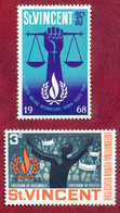 St Vincent 1968 Human Rights Year Set Of 2 SG268/269 MH - St.Vincent (...-1979)