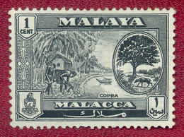 Malacca 1960 1c Black Copra Used Unused No Gum - Malacca