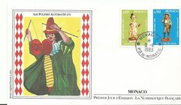 Lettre 1er Jour Monaco1983 Les Poupees Automate - Cartas & Documentos