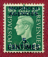 Morocco Agencies - French Currency - 1937 5c On ½d Green MH - Postämter In Marokko/Tanger (...-1958)
