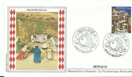 Lettre 1er Jour Monaco1983  Creche Provencale - Cartas & Documentos