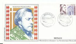 Lettre 1er Jour Monaco1983  St Vincent De Paul - Lettres & Documents