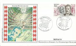 Lettre 1er Jour Monaco1983    Giacomo Puccini 1851924 - Lettres & Documents