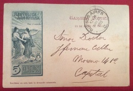 REPUBBLICA ARGENTINA  CARTOLINA POSTALE DEL 1903 CON VULCAN VILLARINO - Lettres & Documents