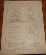 Plan D'un échafaudage Mobile Pour Le Remontage Des Fontaines De La Place De La Concorde. 1861 - Opere Pubbliche