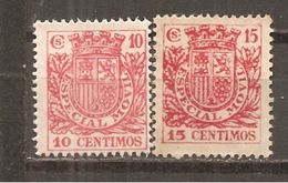 España/Spain -Timbre Especial Móvil -  Edifil-65-66 (MH/(*)) (sin Goma) - Postage-Revenue Stamps