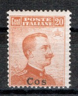 Ägäische Inseln Cos 1917 Sassone 9 Postfrisch MNH - Egée (Coo)