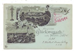 8069 SCHEYERN, Neujahrs Gruß - Karte 1903, Lithographie, Geschrieben Von Adalbert Maria Salberg, Später Ettal - Pfaffenhofen