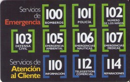 TARJETA TELEFONICA DE ARGENTINA. SERVICIOS DE EMERGENCIA (133) - Argentinien