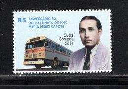 Cuba 2017 Sc 6010 Jose Maria Perez. Bus MNH - Nuevos