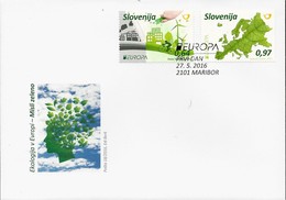 ESLOVENIA /SLOVENIA / SLOWENIEN - EUROPA 2016 -TEMA "ECOLOGIA -EL PENSAMIENTO VERDE -THINK GREEN".- FDC De La SERIE 2 V. - 2016