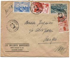 Maroc Morocco Marruecos Marokko Lettre Casablanca Pour Bangui 1948 Cover Carta Belege - Lettres & Documents