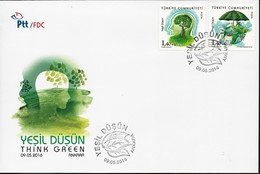 TURQUIA/ TURKEY/ TÜRKEI -TEMA "ECOLOGIA -EL PENSAMIENTO VERDE -THINK GREEN".- FDC De La SERIE - 2016